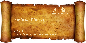 Legény Mária névjegykártya