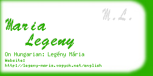 maria legeny business card
