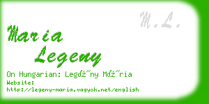 maria legeny business card